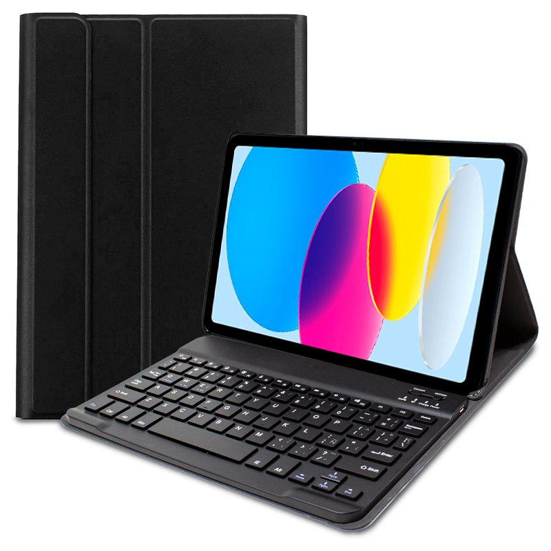 Funda COOL para iPad (2022 / 2024) 10.9 (10 Gen.) / iPad 11 2025 (A16) Teclado Bluetooth Polipiel Negro
